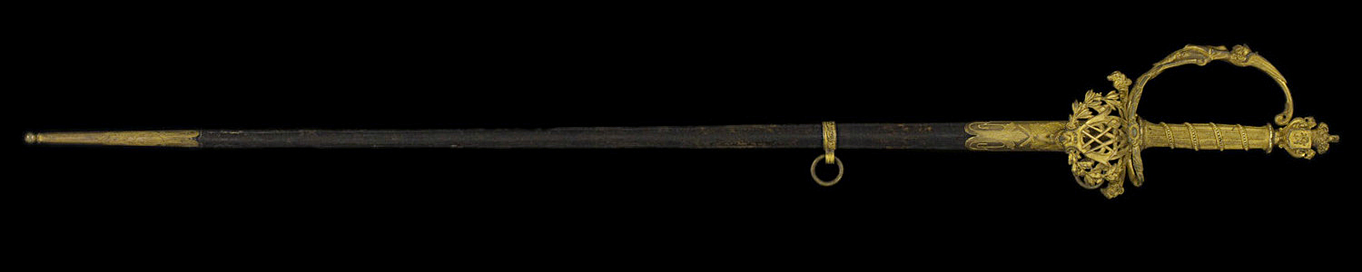 S000138_Belgian_Ponts_et_Chaussee_Smallsword_Full_Obverse_With_Scabbard