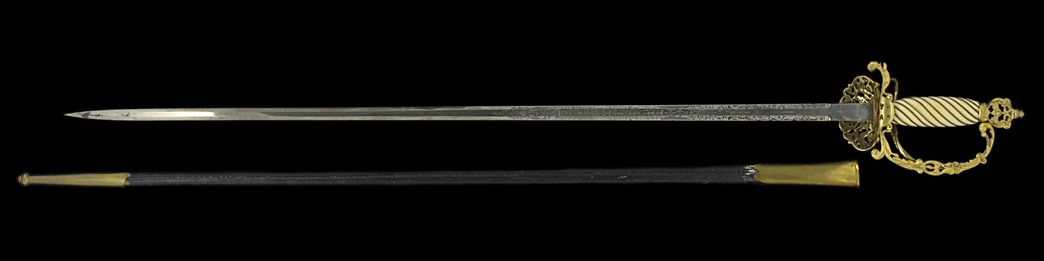S000197_Belgian_Governor_Smallsword_Full_Obverse_Next_to_Scabbard