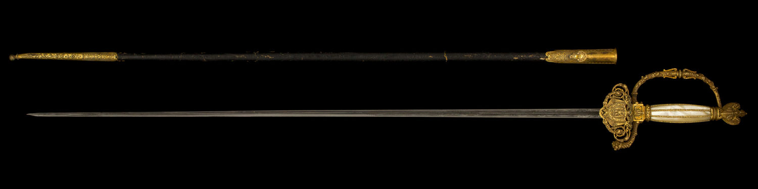 S000003_French_Ambassador_Smallsword_Full_Obverse_Next_to_Scabbard