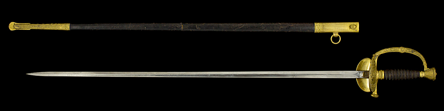 S000013_French_Marine_Inspector_Smallsword_Full_Obverse_Next_to_Scabbard