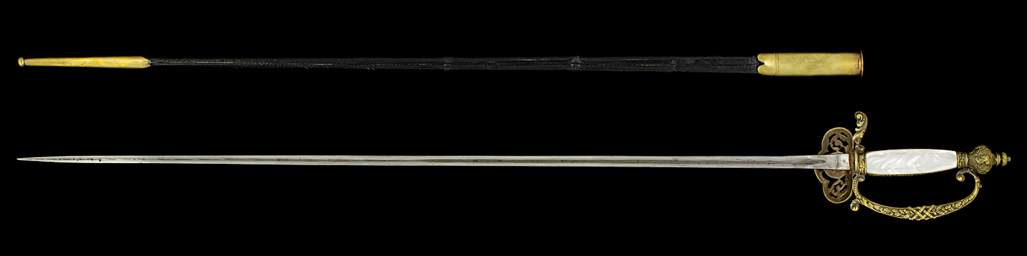 S000017_French_St-Etienne_Smallsword_Full_Reverse_Next_to_Scabbard