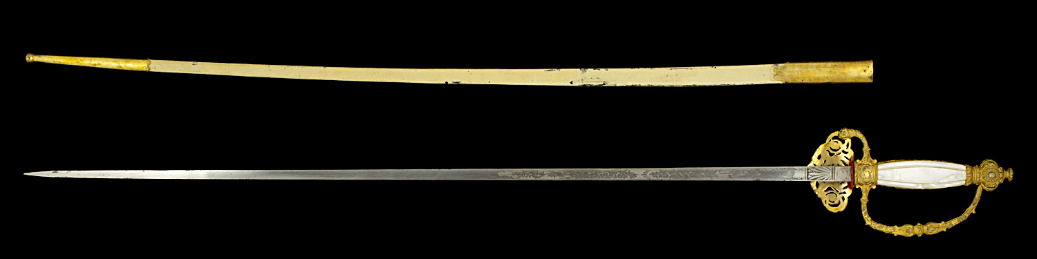 S000018_French_3rd_Republic_Smallsword_Full_Reverse_Next_to_Scabbard