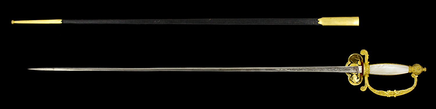 S000022_French_3rd_Republic_Smallsword_Full_Reverse_Next_to_Scabbard