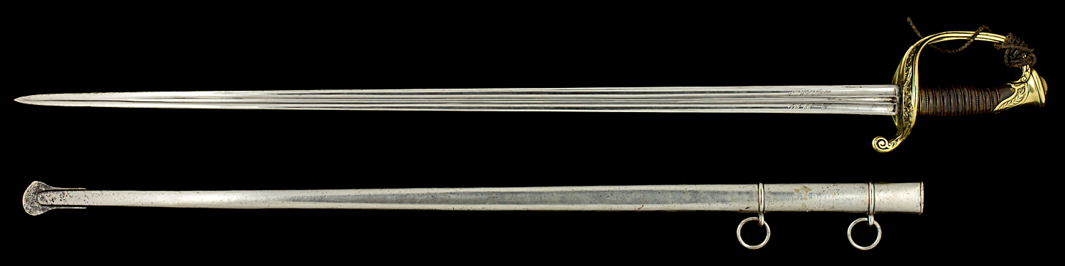 S000027_French_Model_1845_Sword_Full_Obverse_Next_to_Scabbard