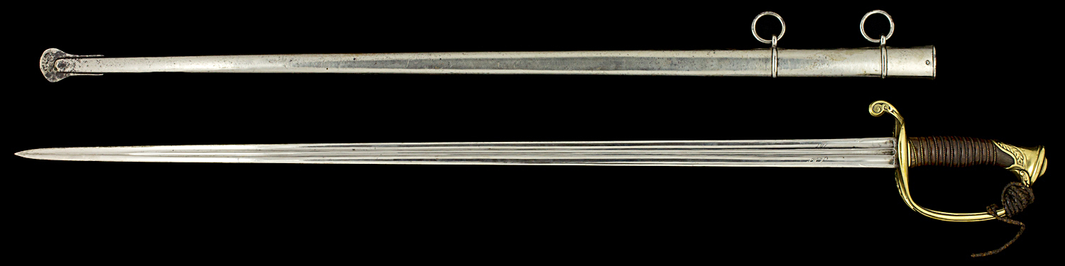 S000027_French_Model_1845_Sword_Full_Reverse_Next_to_Scabbard