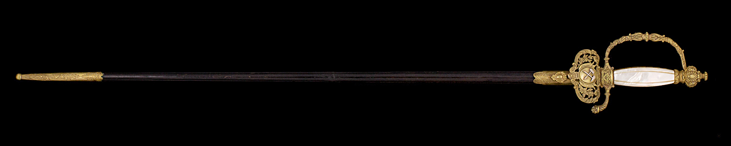 S000040_French_St-Etienne_Smallsword_Full_Obverse_With_Scabbard