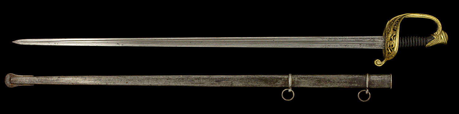 S000052_French_Model_1855_Sword_Full_Obverse_Next_to_Scabbard