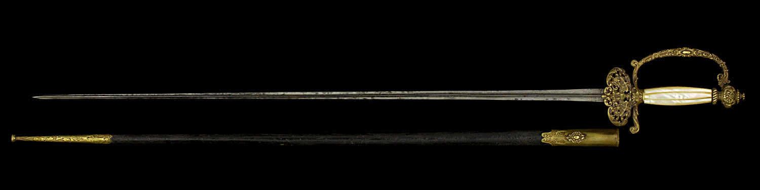 S000069_French_2nd_Empire_Smallsword_Full_Obverse_Next_to_Scabbard