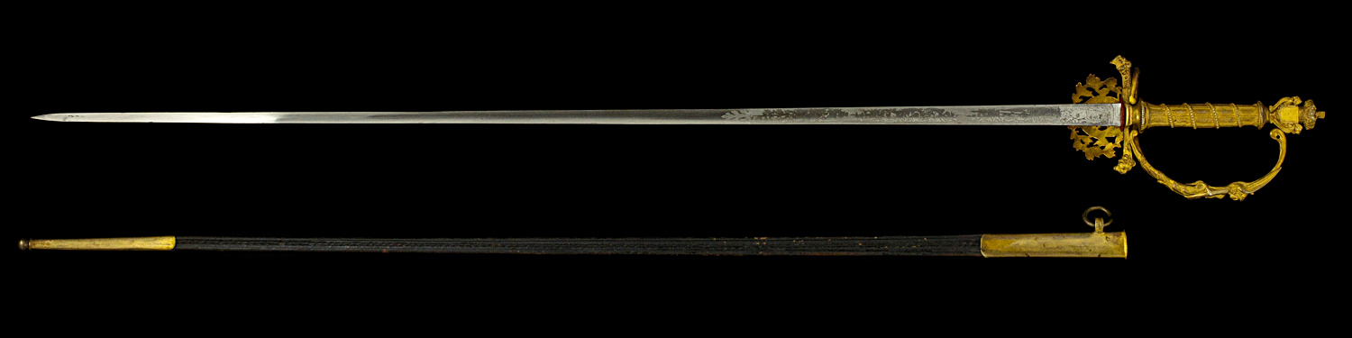 S000072_Belgian_Engineer_Smallsword_Full_Reverse_Next_to_Scabbard