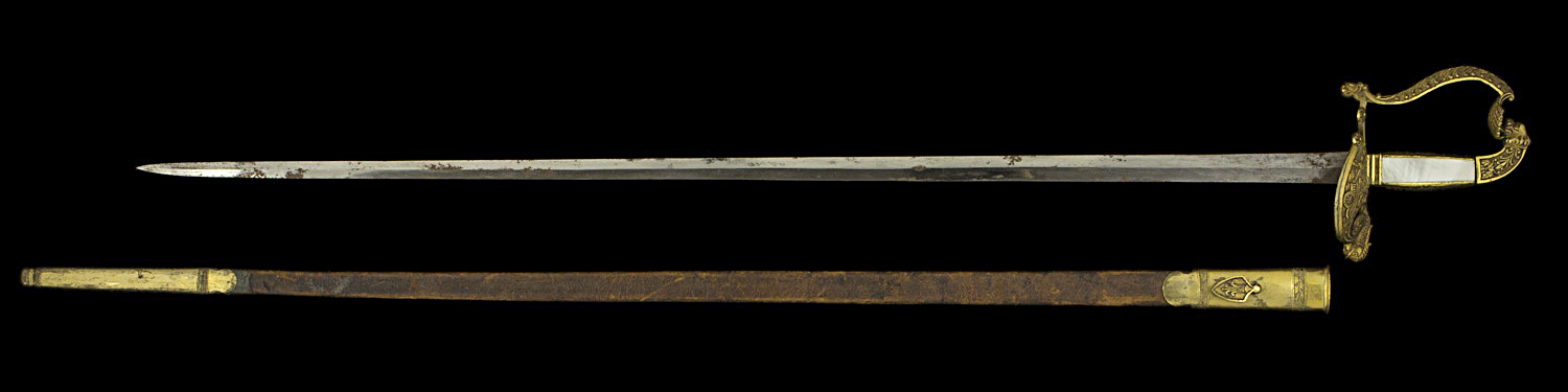 S000089_French_1st_Empire_Smallsword_Full_Obverse_Next_to_Scabbard