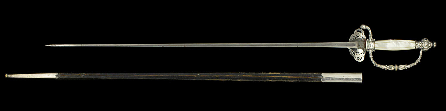 S000090_French_3rd_Republic_Smallsword_Full_Reverse_Next_to_Scabbard