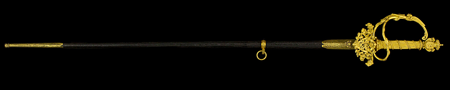 S000096_Belgian_Railroad_Smallsword_Full_Obverse_With_Scabbard