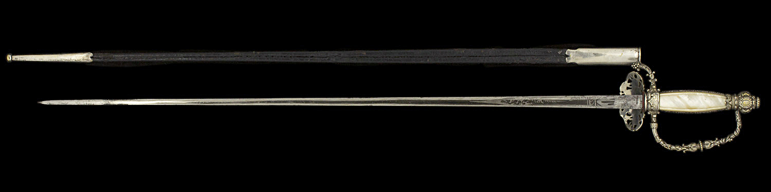 S000104_French_Third_Republic_Smallsword_Full_Reverse_Next_to_Scabbard