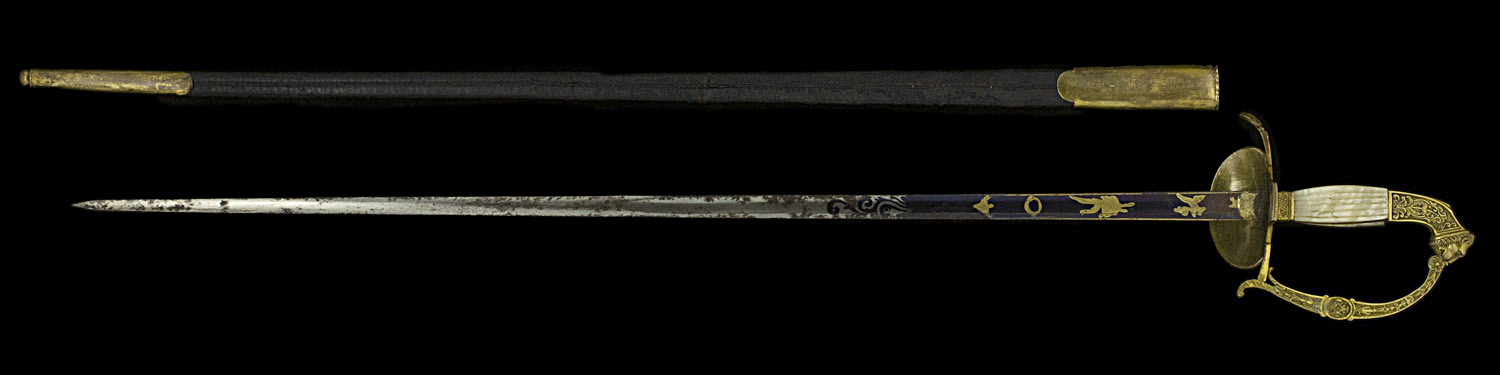 S000111_French_Superior_Officer_Smallsword_Full_Reverse_Next_to_Scabbard