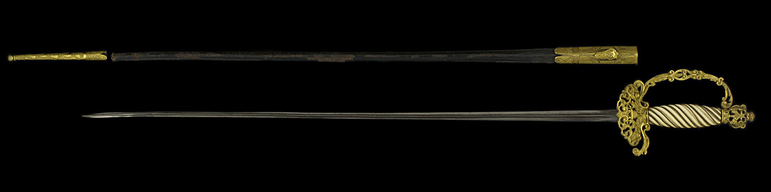 S000174_Belgian_Governor_Smallsword_Full_Obverse_Next_to_Scabbard