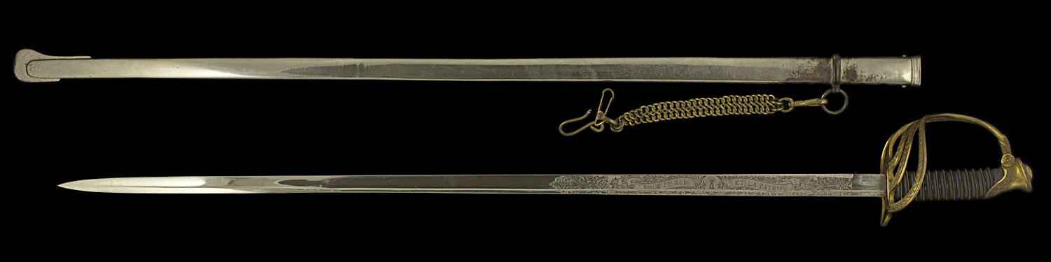 S000179_Belgian_Officer_Sword_AI_Full_Obverse_Next_to_Scabbard