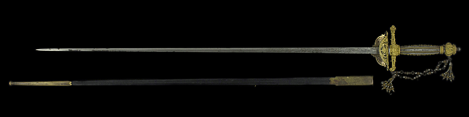 S000198_French_Magistrate_Smallsword_Full_Reverse_Next_to_Scabbard