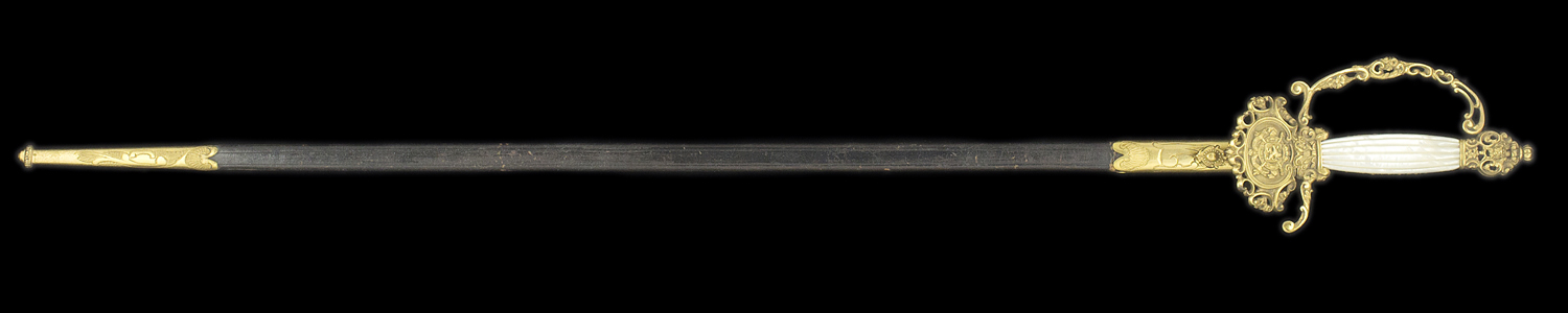 S000218_Belgian_Court_Sword_Full_Obverse_With_Scabbard